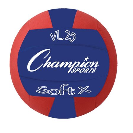 CHAMPION SPORTS Rhino Skin Soft Fabric Volleyball&#44; Red & Blue VL25